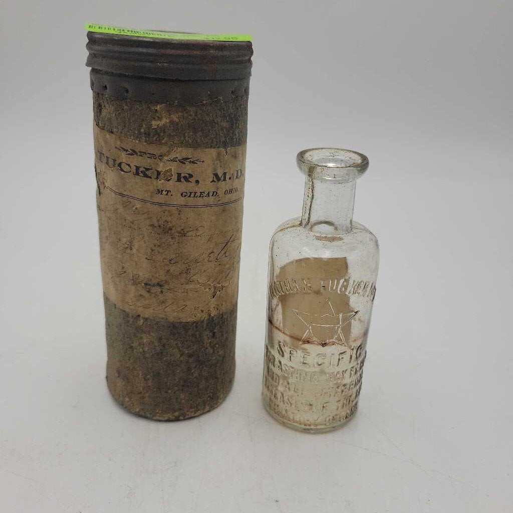 Nathan Tucker MD Antique Bottle and container Mt Gilead Ohio (JAS)