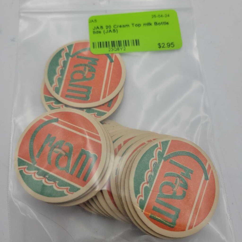 20 milk bottle tops caps (JAS)