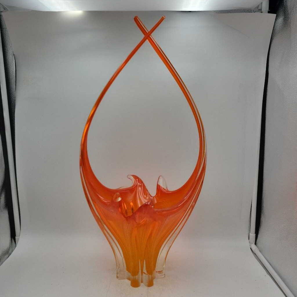 MCM Amber Art Glass Lorraine vase (DS) 3244