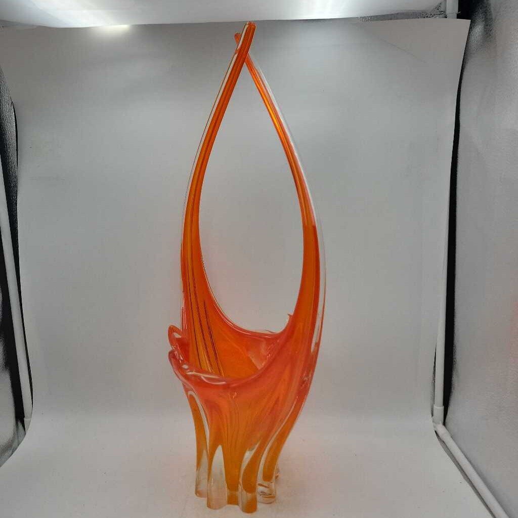 MCM Amber Art Glass Lorraine vase (DS) 3244
