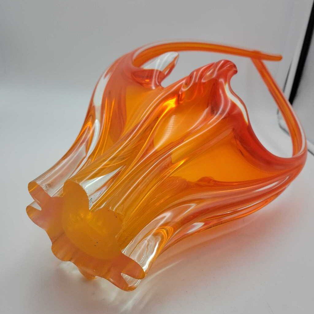 MCM Amber Art Glass Lorraine vase (DS) 3244
