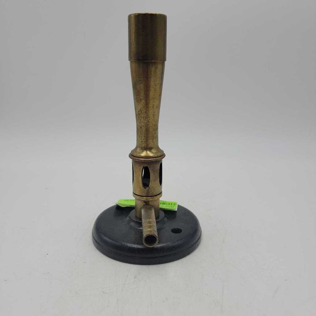 Vintage Brass and Cast Metal Bunsen Burner (YVO) (505)