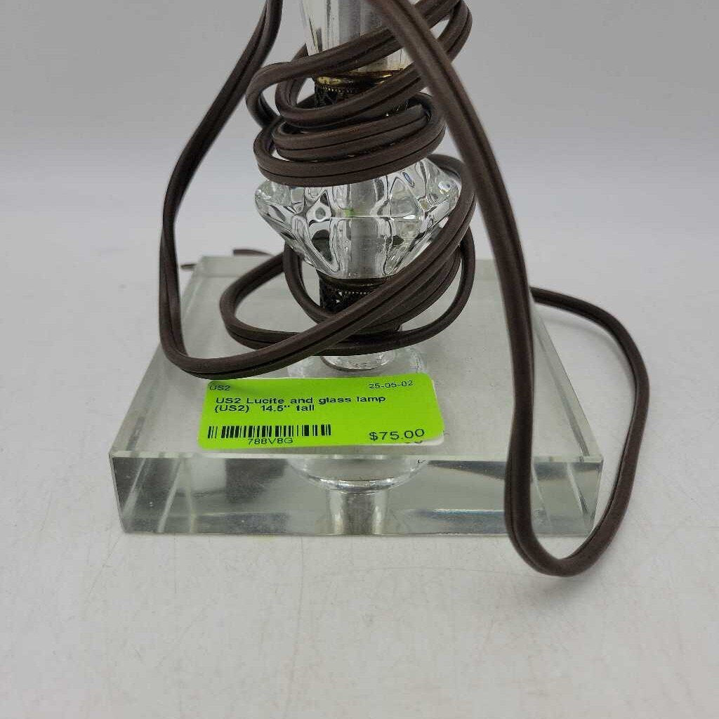 Lucite and glass lamp (US2)