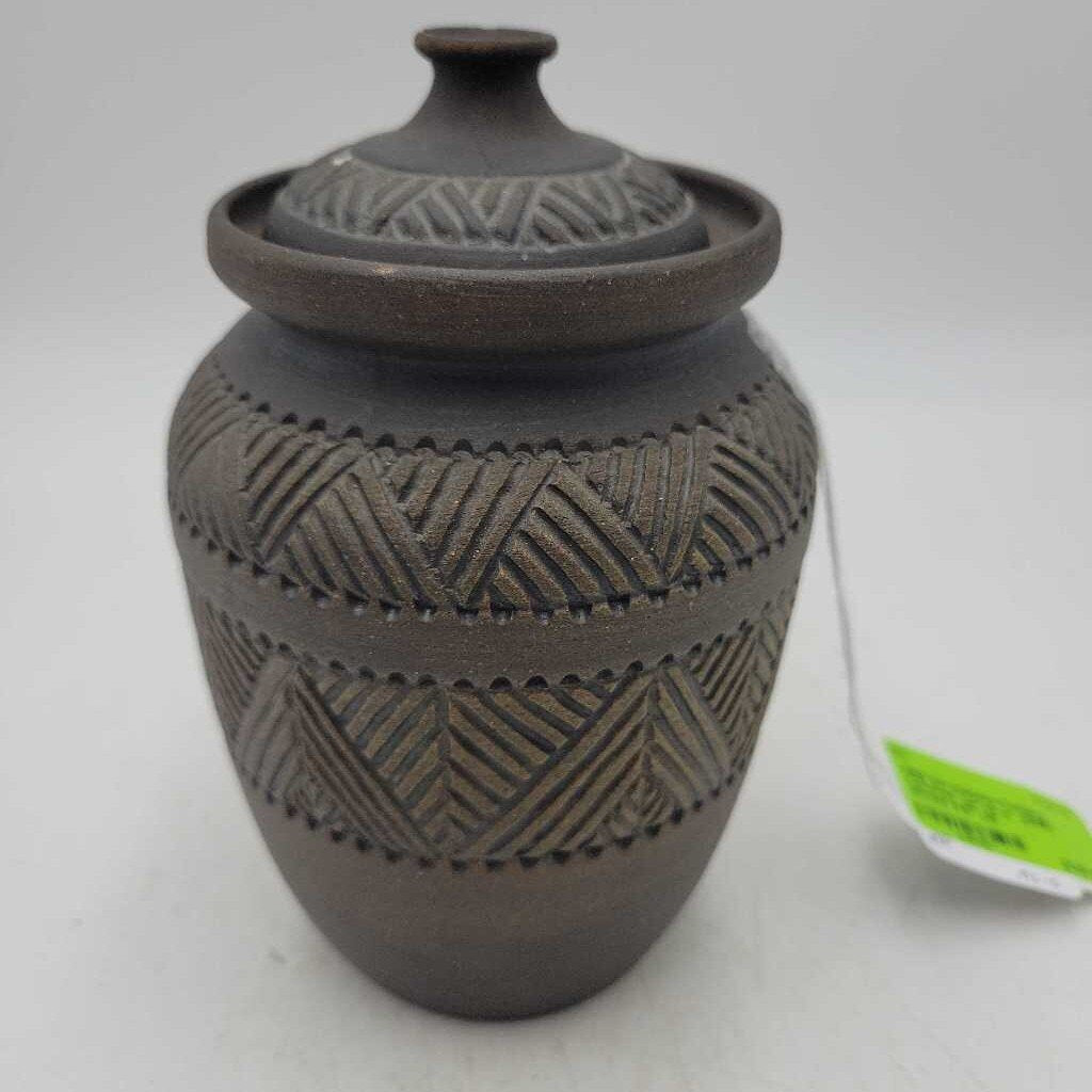 Six Nations Pottery Covered Jar as is (DEB)