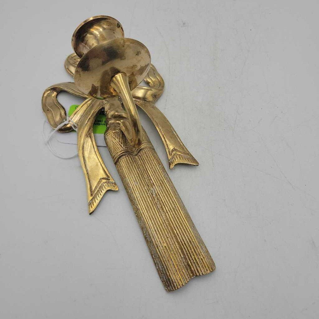 Wall Candleholder Brass Ribbon #2166 (MCC)