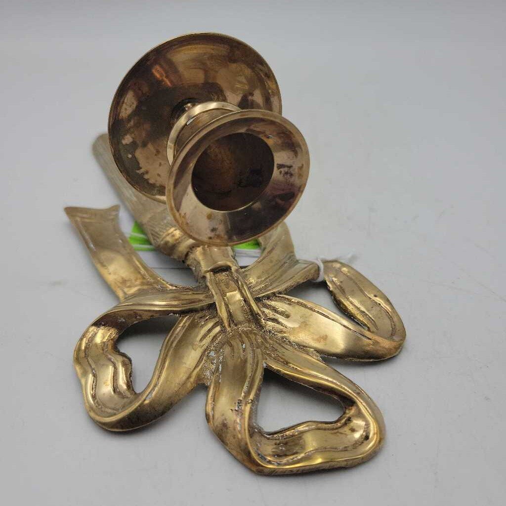 Wall Candleholder Brass Ribbon #2166 (MCC)