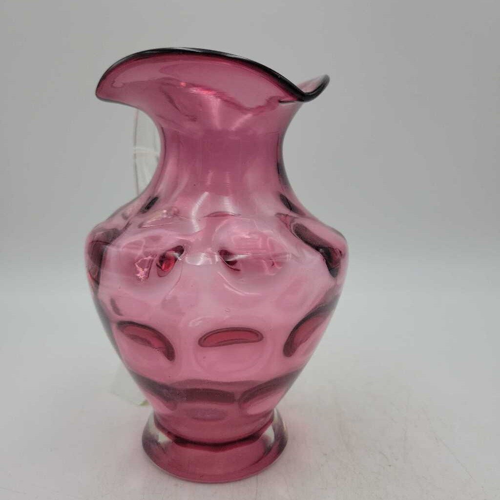 Cranberry Glass Thumb print Jug (DEB)