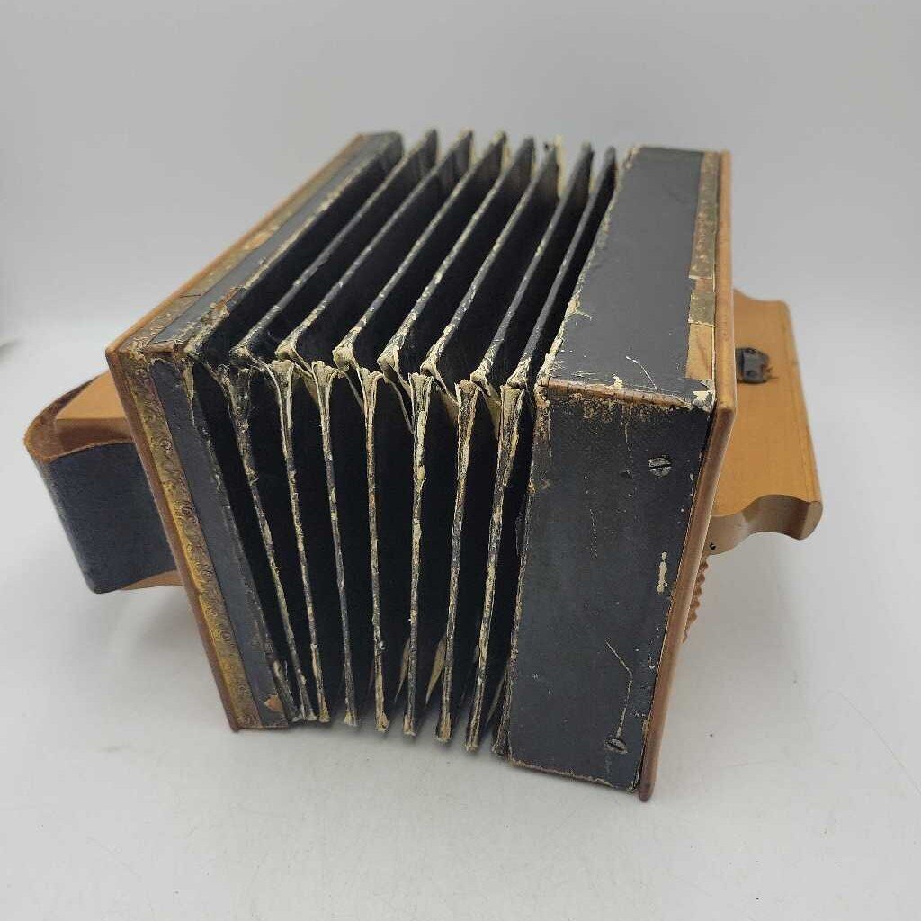 Early Accordion, Beautiful Wood & Details, Makes Some Noise when Pressed Handle with Care (TWS)