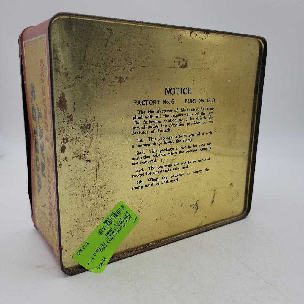 World's Navy Plug Smoking Tobacco Tin (jas)