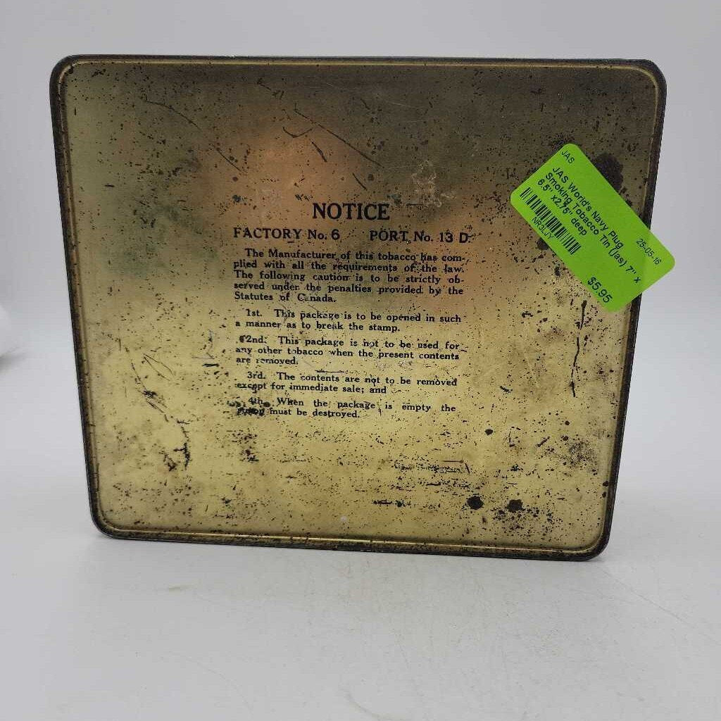 World's Navy Plug Smoking Tobacco Tin (jas)
