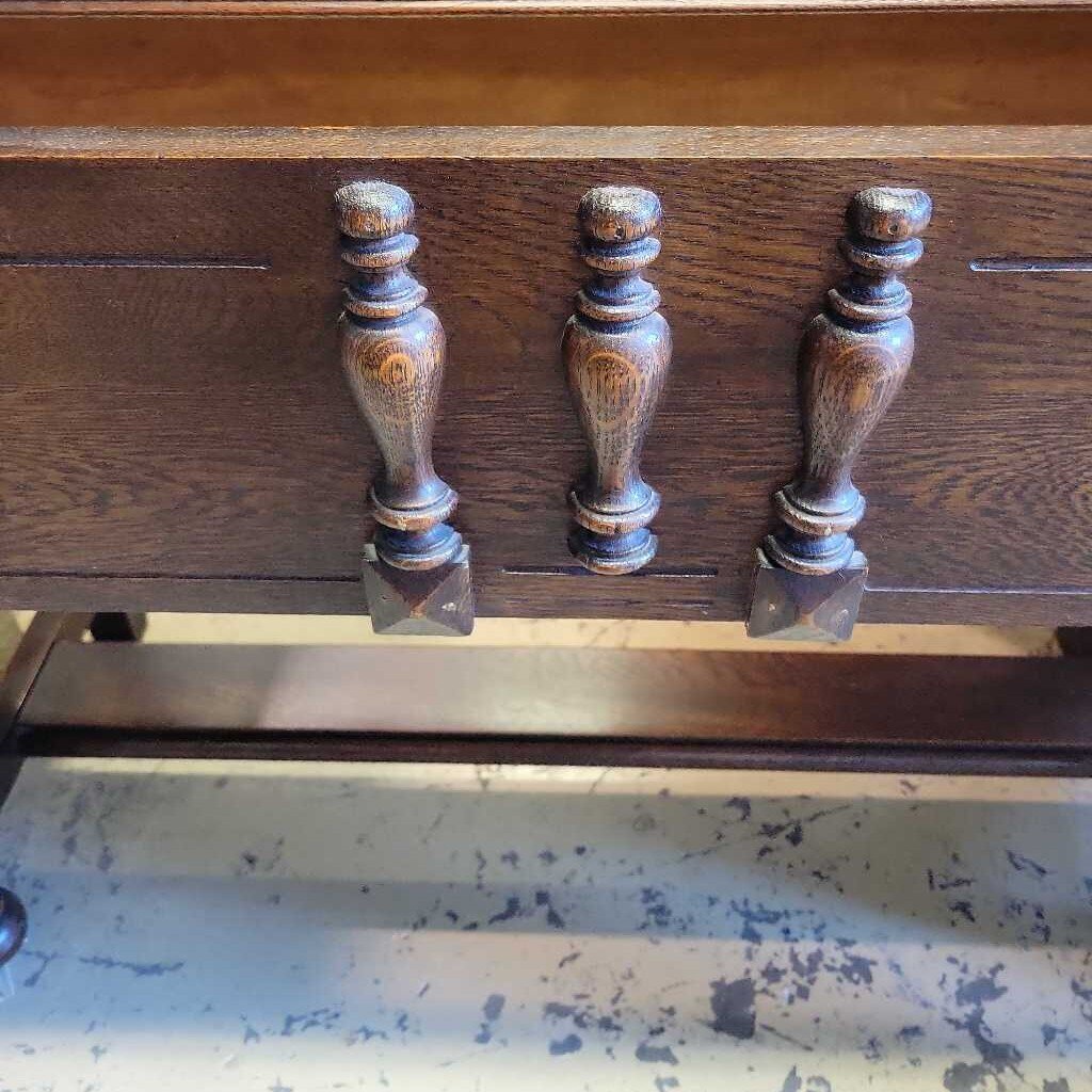 1920's Jacobean style Oak China Cabinet (NS) 548