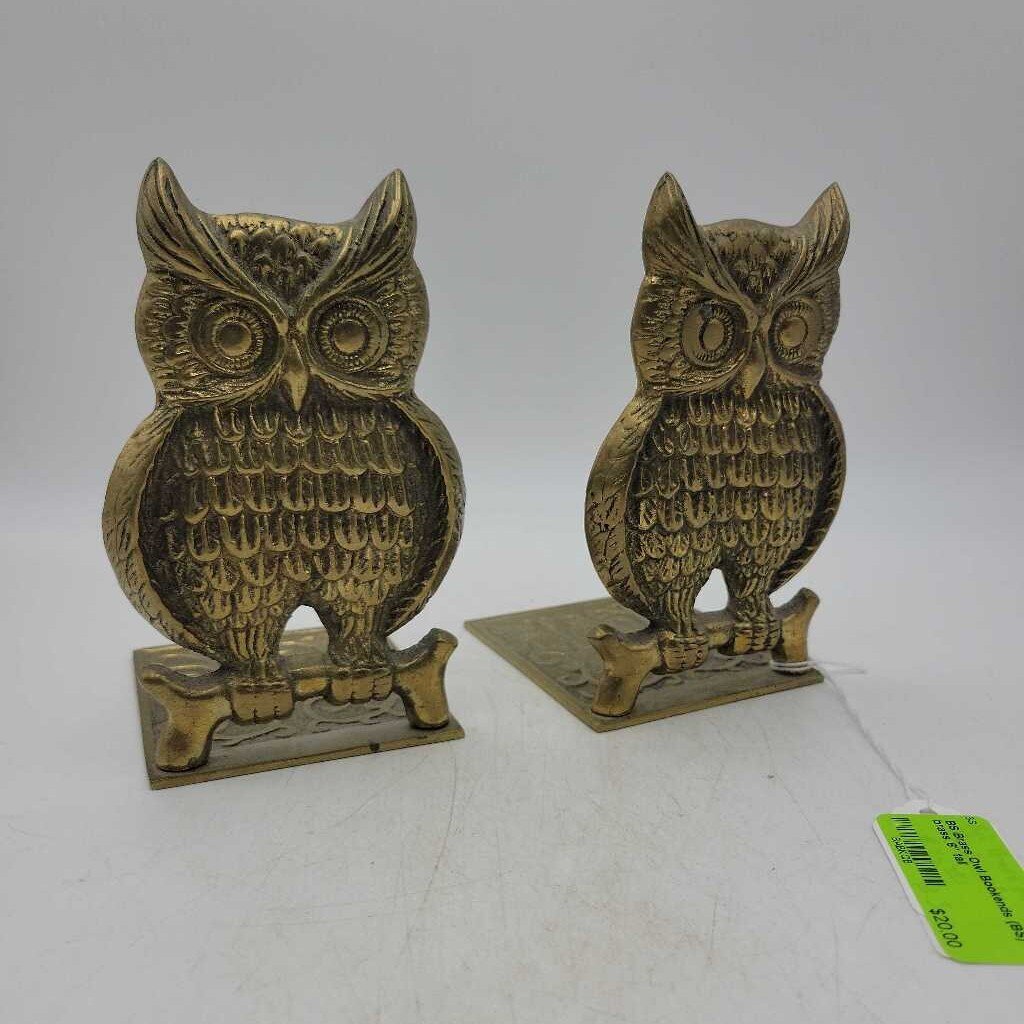Brass Owl Bookends (BS)