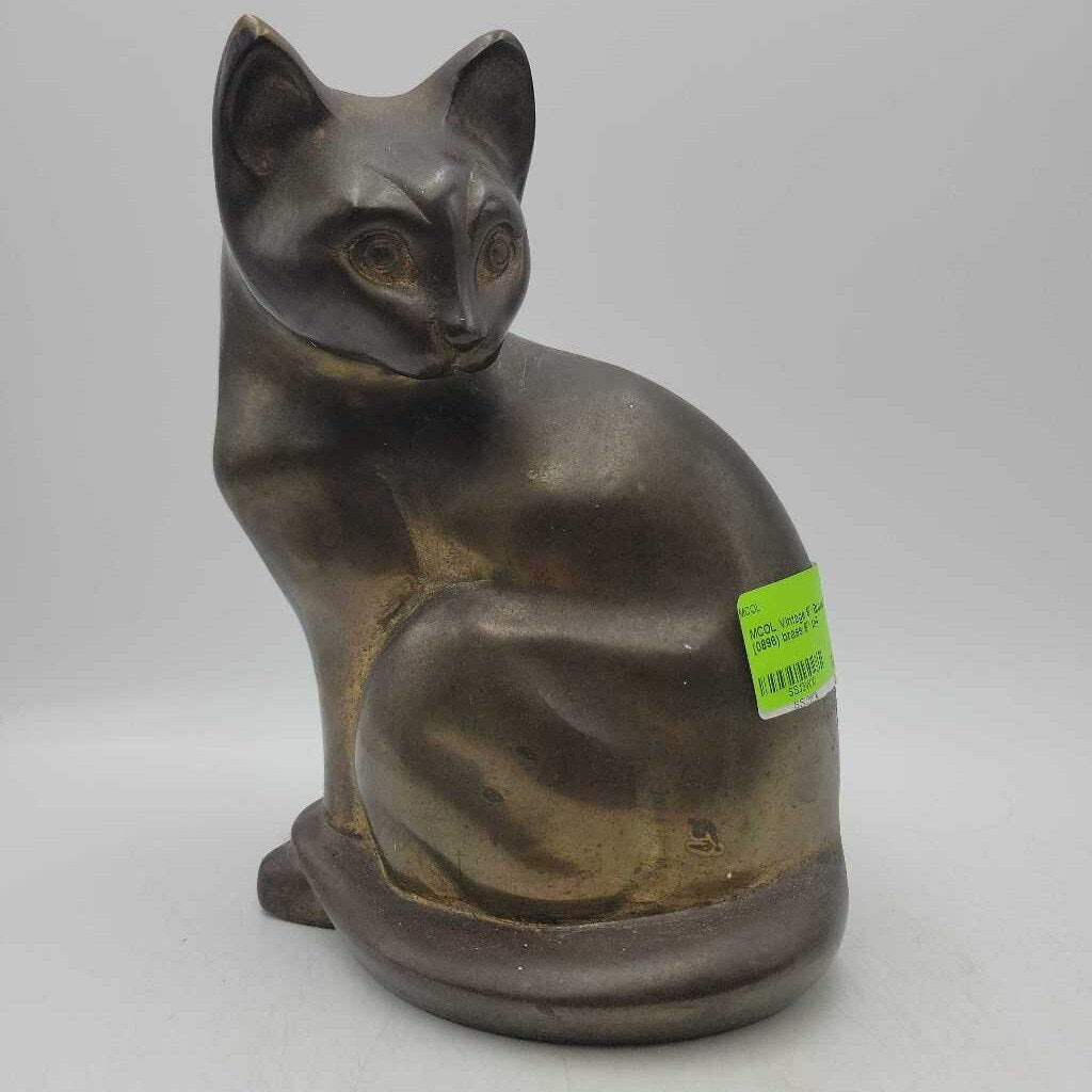 Vintage 8" Brass Cat (0896)