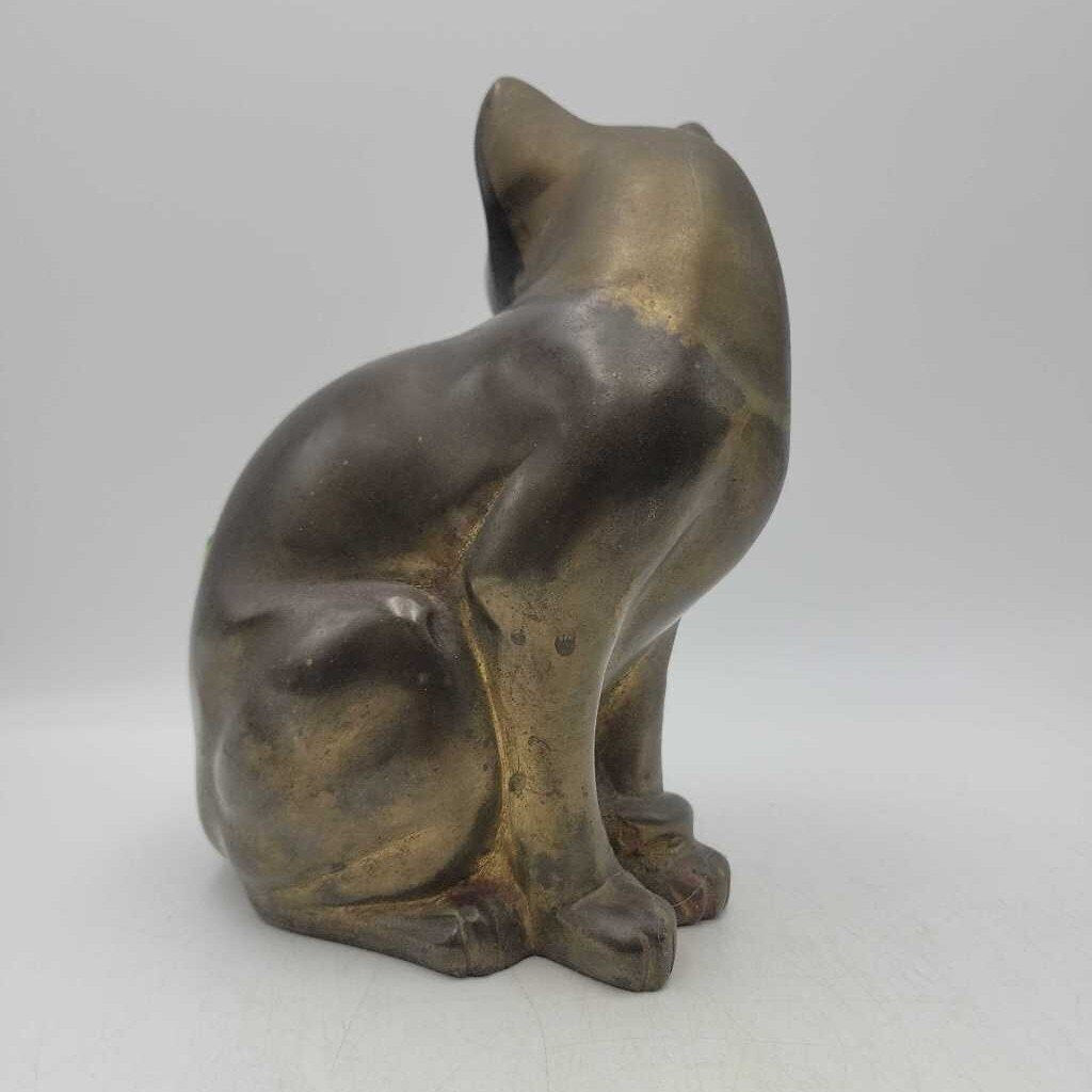 Vintage 8" Brass Cat (0896)