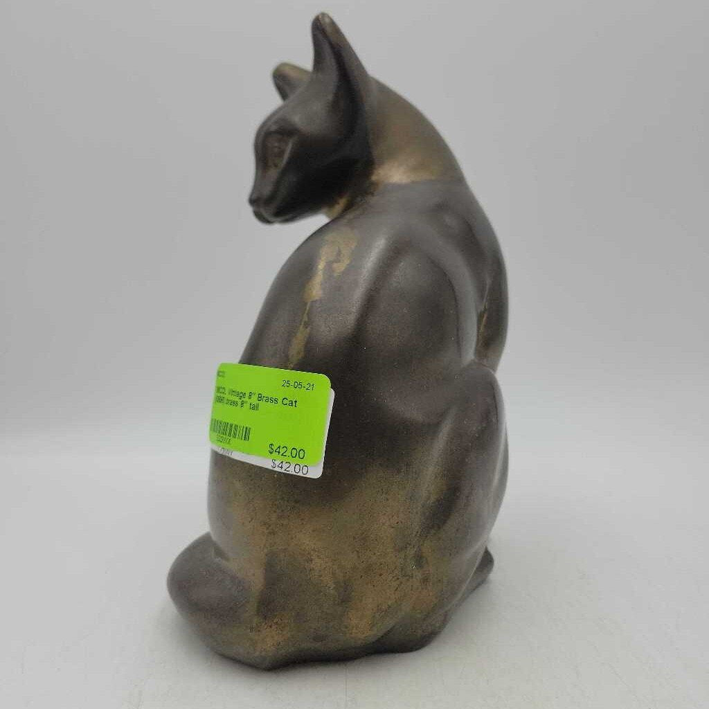 Vintage 8" Brass Cat (0896)