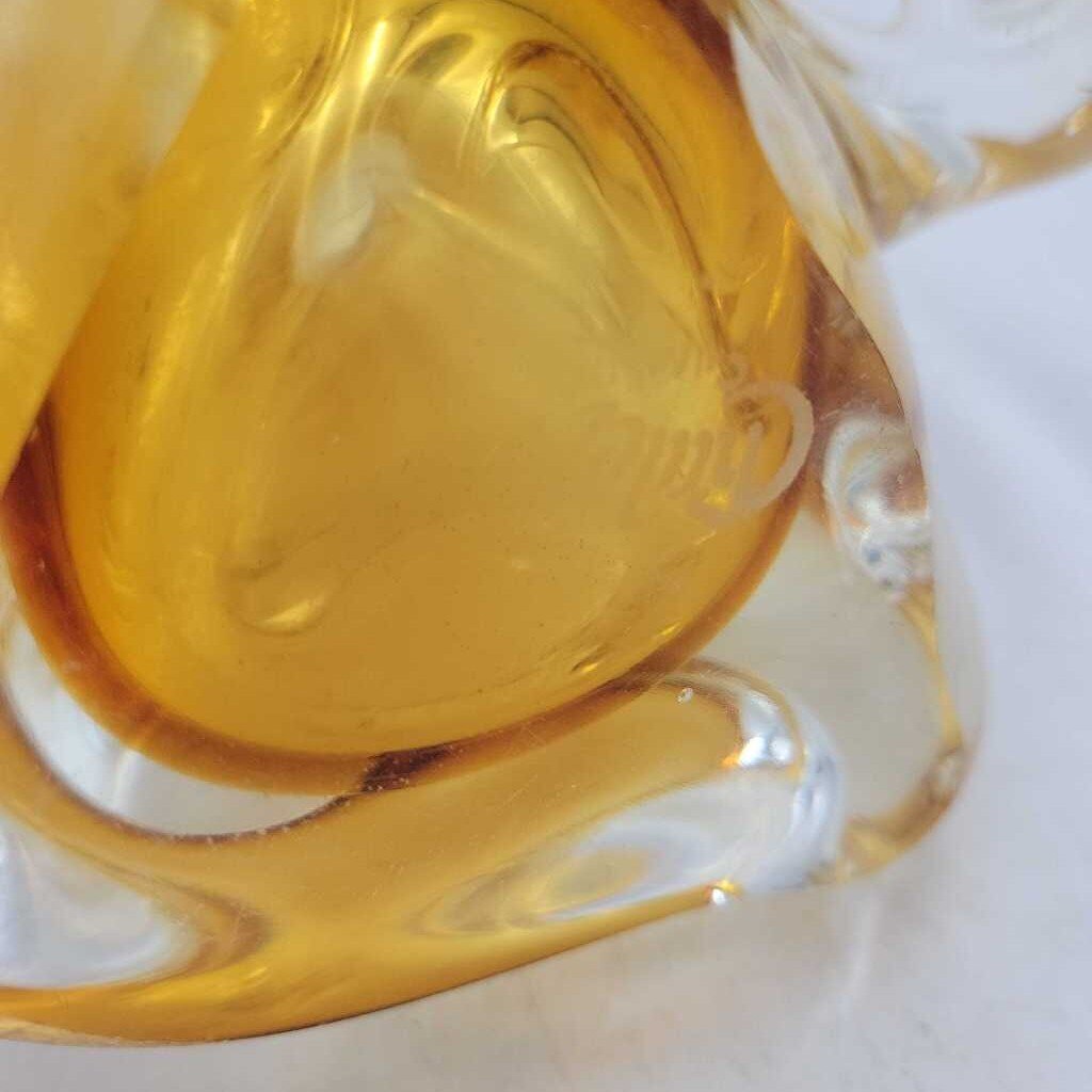 MCM-Honey Amber Swirl Vase- Chalet Glass (LOR)