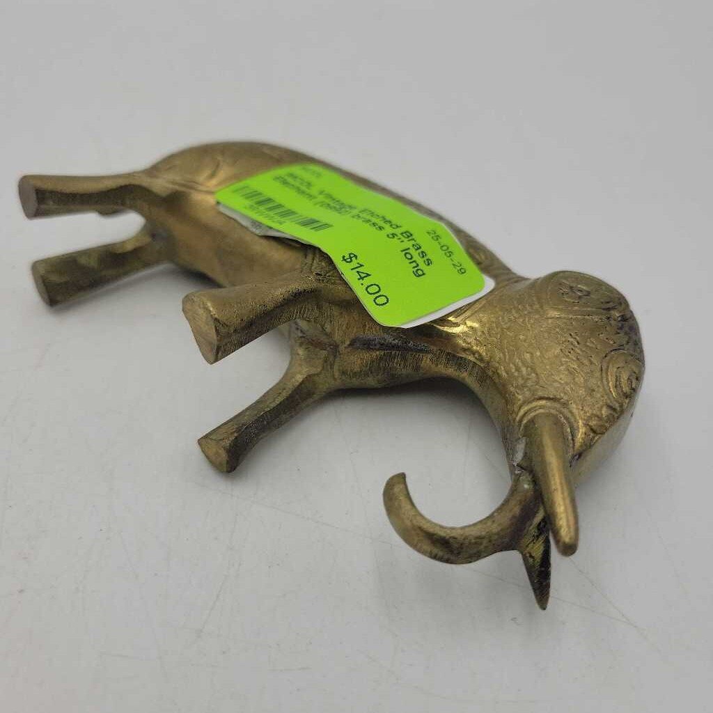 Vintage Etched Brass Elephant (0992)