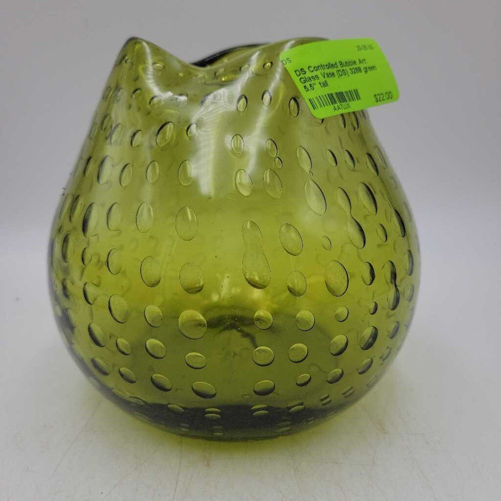 Controlled Bubble Art Glass Vase (DS) 3268