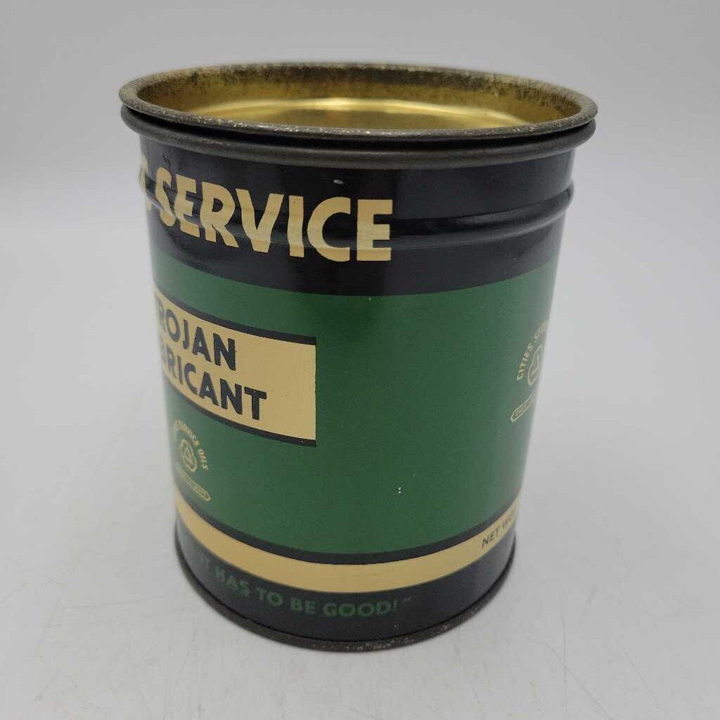 City Service Trojan Lubricant Near Mint 1 Lb Tin (DR)