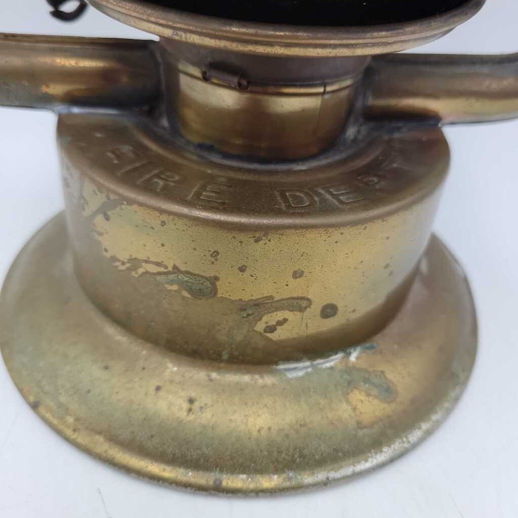 Brass FIRE DEPT. Red Globe Lantern Dietz (DR)