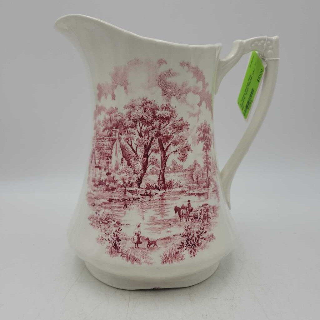 Alfred Meakin Pink Transfer Ware Pitcher (JL)