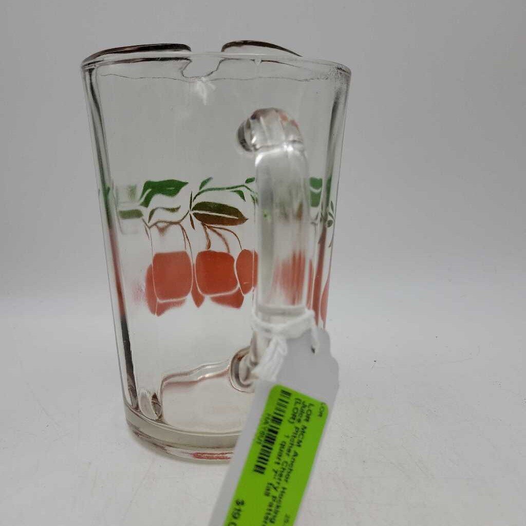 MCM Anchor Hocking Juice Pitcher Cherry Pattern (LOR)