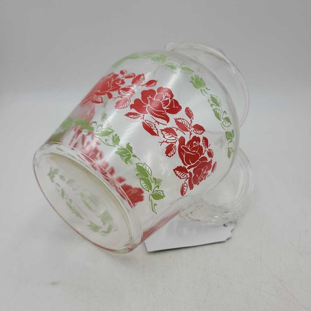 Vintage Glass Juice Pitcher (Rose motif) (LOR)
