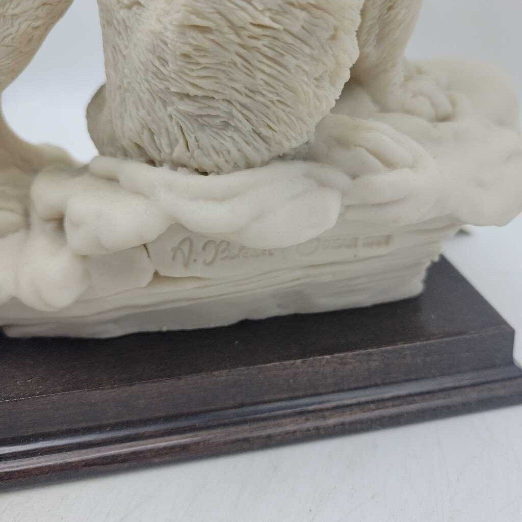 Porcelain Bisque "Wolf" Sculpture 10-1/4"H (JL)