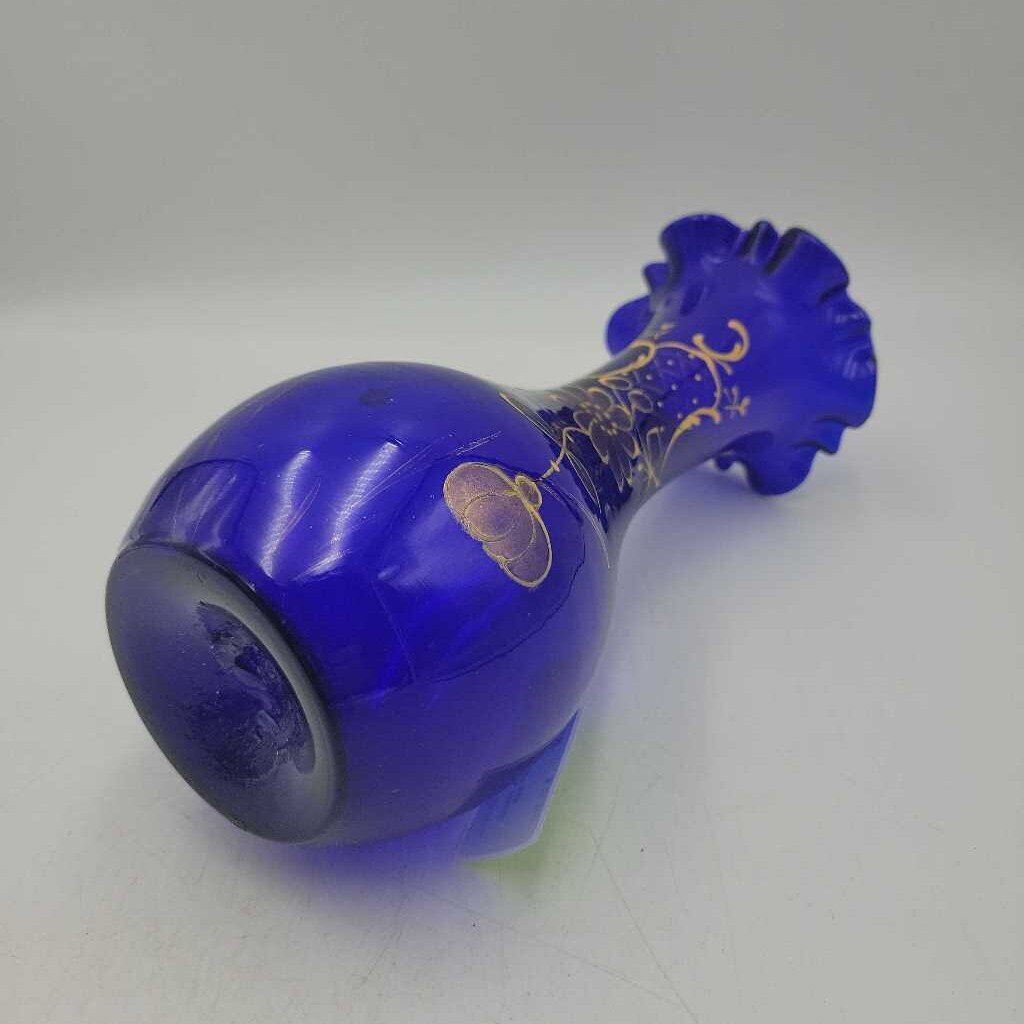 Cobalt Blue Vase Hand Painted (JAS)