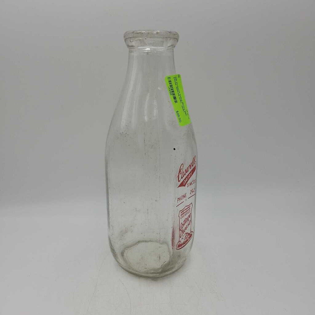 Caswell Dairy Quart Milk bottle Simcoe (DR)