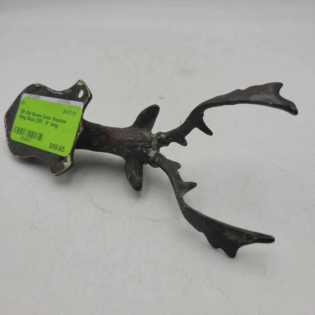 Old Brass Door Knocker Stag Buck (DR)