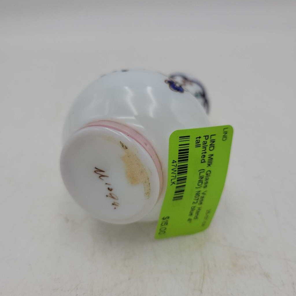 Milk Glass Vase Hand Painted (LIND) N072