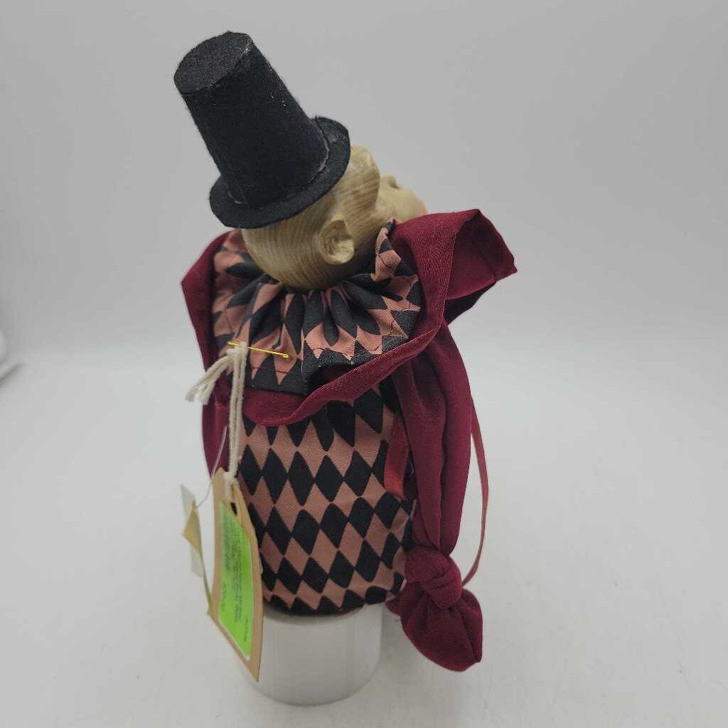 Wayne Kleski Monkey with Tag. Fabric Body, Resin Head (TWS)