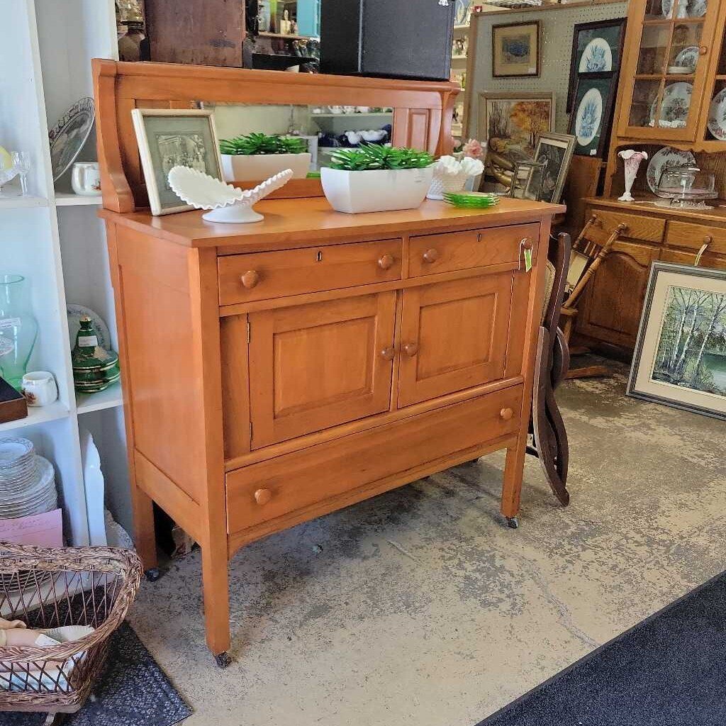 Antique Sideboard w/Mirror Back(YVO) (507)