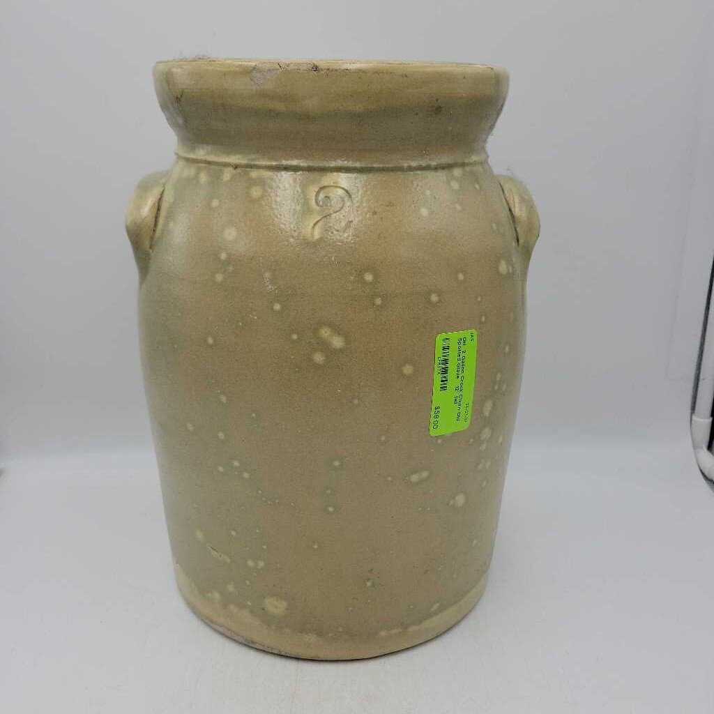 2 Gallon Crock Churn Old Spotted Glaze (JAS)