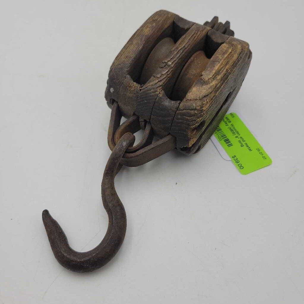 Wooden and metal pulley (MEB) TG