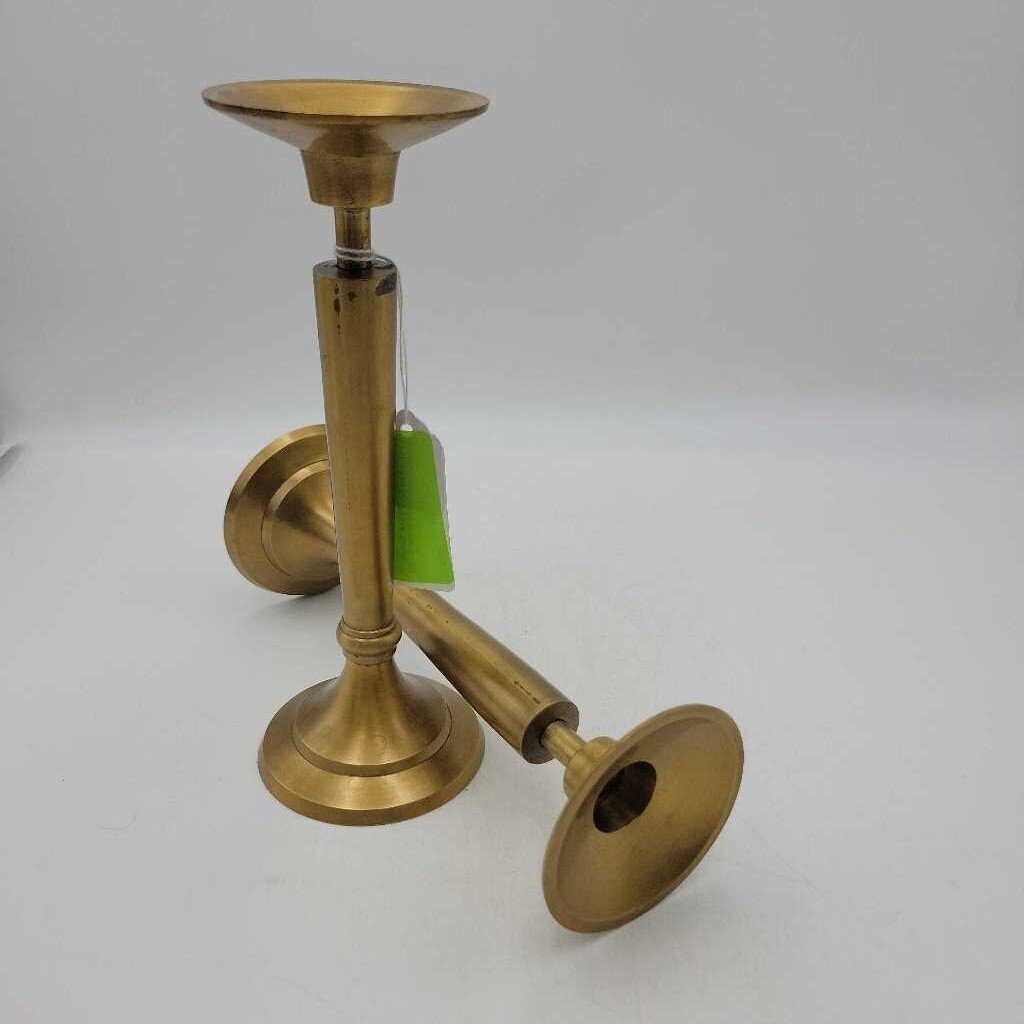 Set of 2 Brass Candle Holders 8"t (RHA)