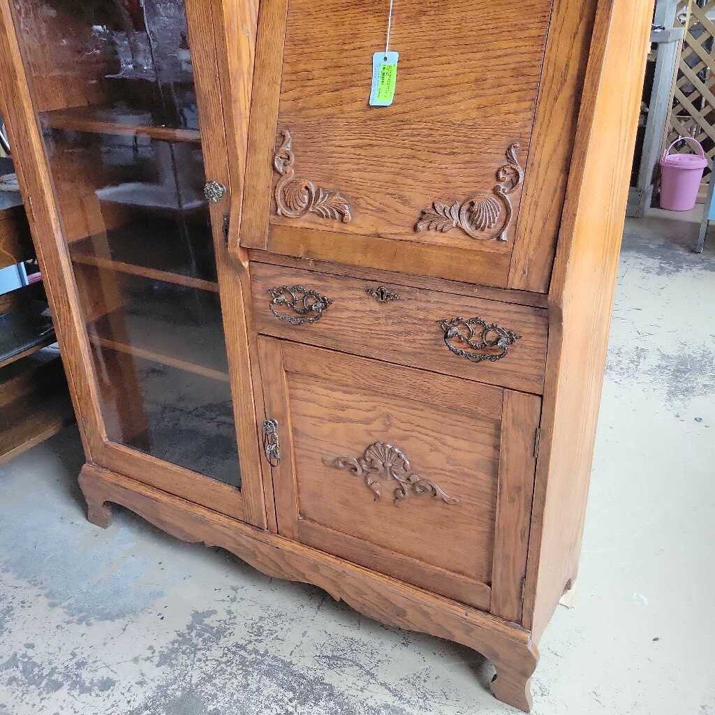 Oak Secretary Desk Bookcase (NS)