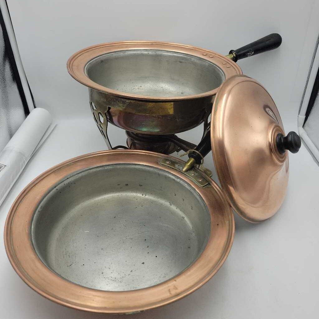Vintage copper and brass chafing dish (GBZ)