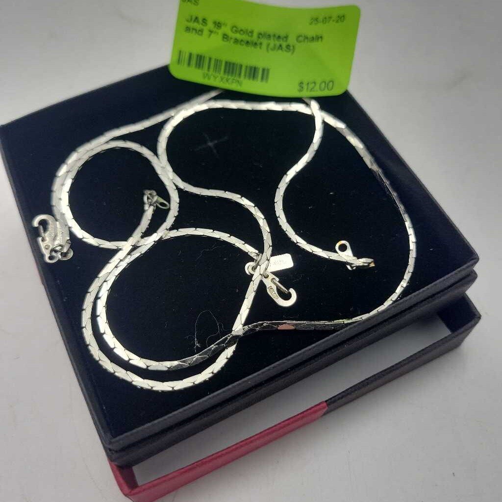 19" Gold plated Chain and 7" Bracelet (JAS)