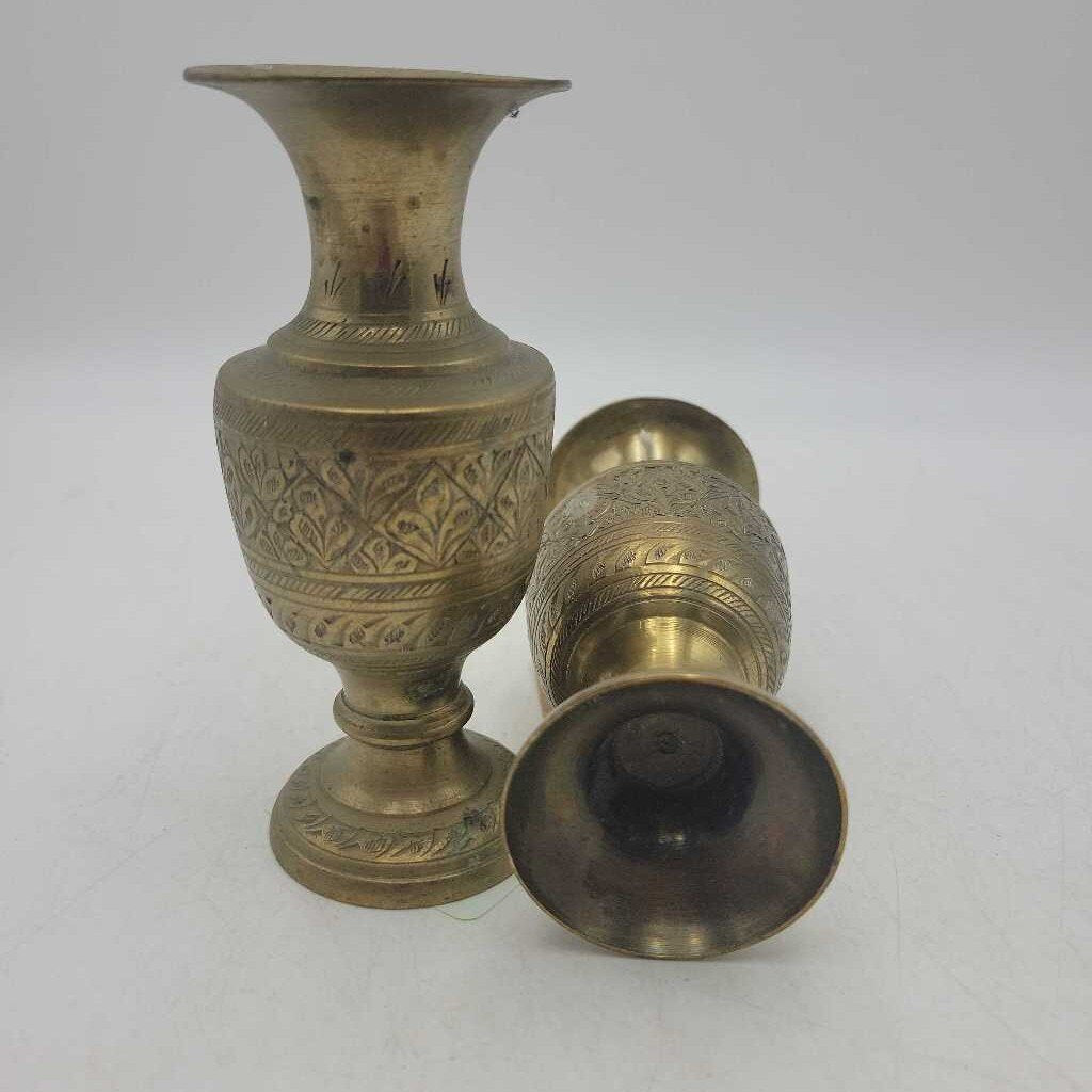 Pr. Of Small Brass Vases (COL #2074)