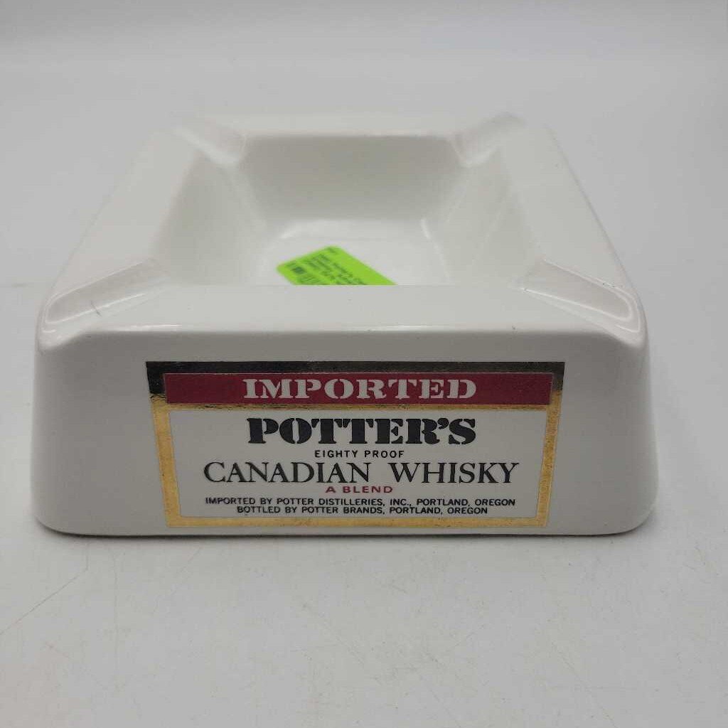 Potter's Canadian Whiskey Advertising Ashtray (DMG) 0475