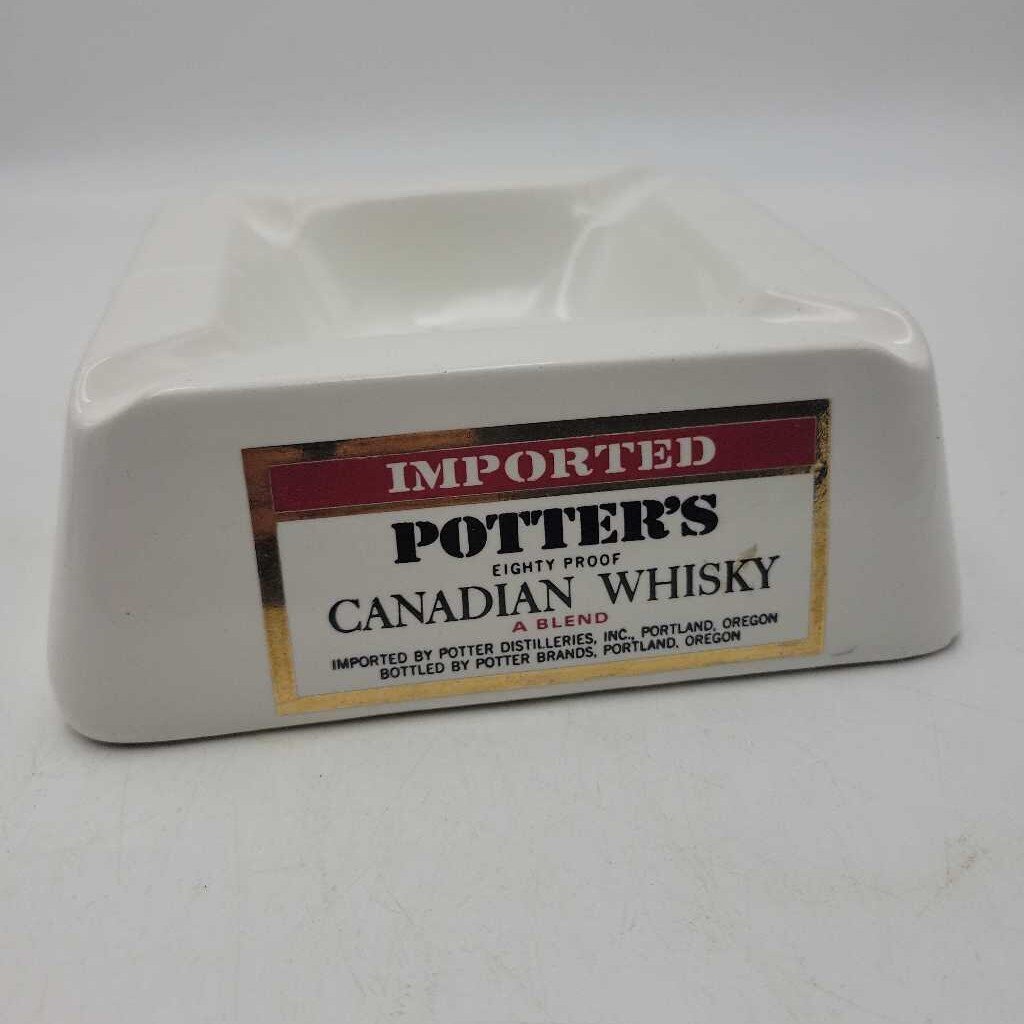 Potter's Canadian Whiskey Advertising Ashtray (DMG) 0475