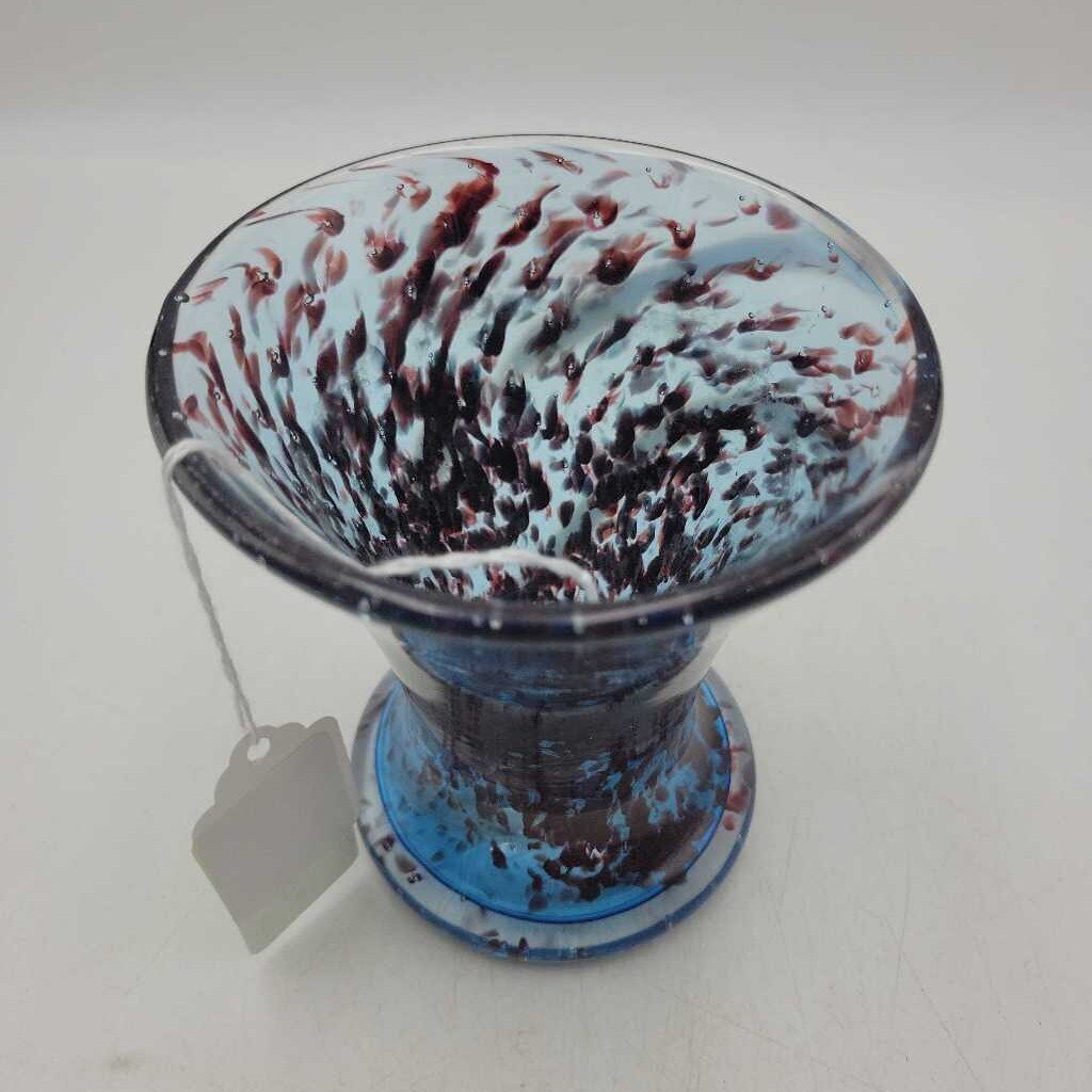 Small art glass Vase Hand Painted (DEB)