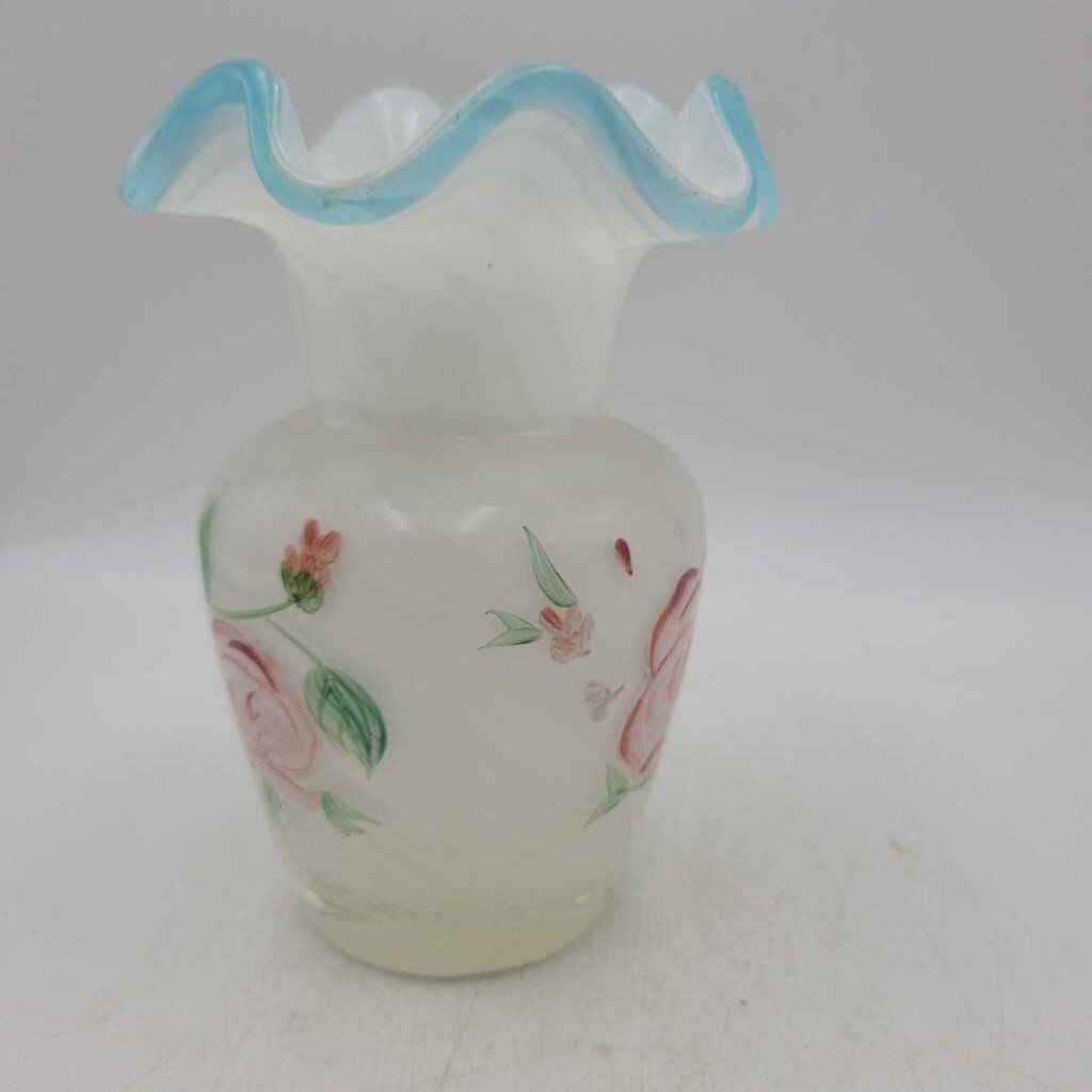 Small Hand Painted Art Glass vase (DEB)