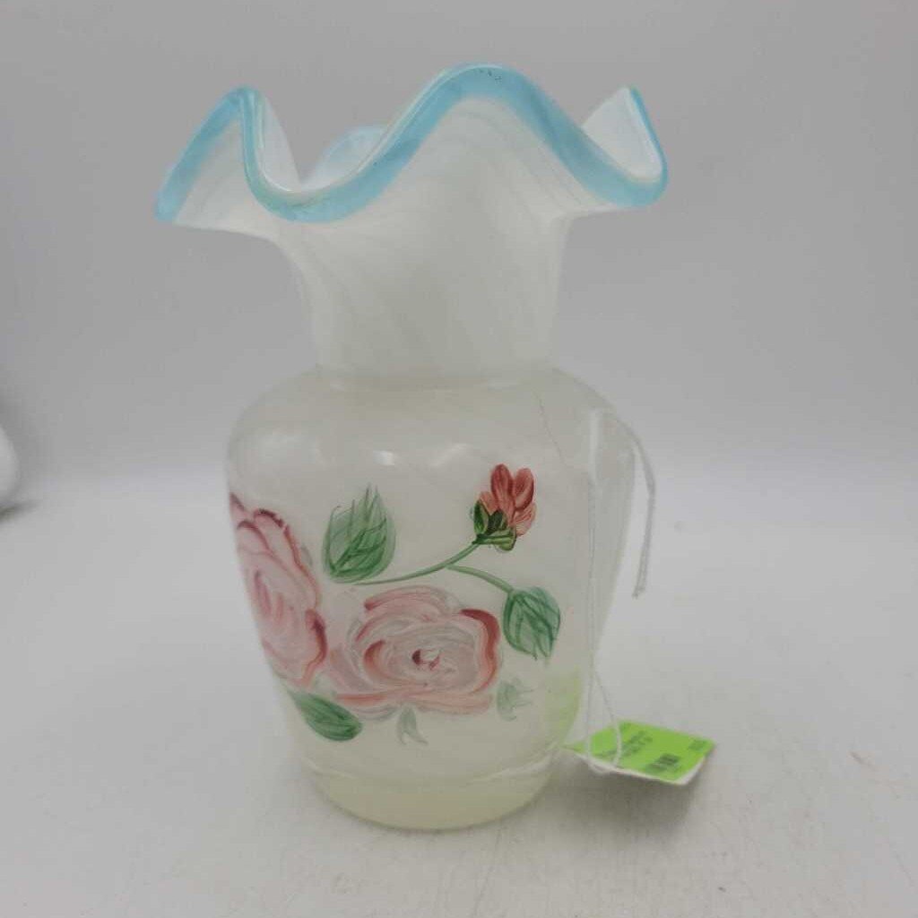 Small Hand Painted Art Glass vase (DEB)