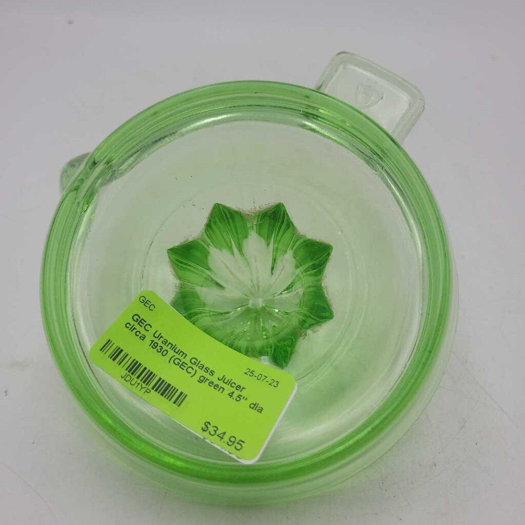 Uranium Glass Juicer circa 1930 (GEC)