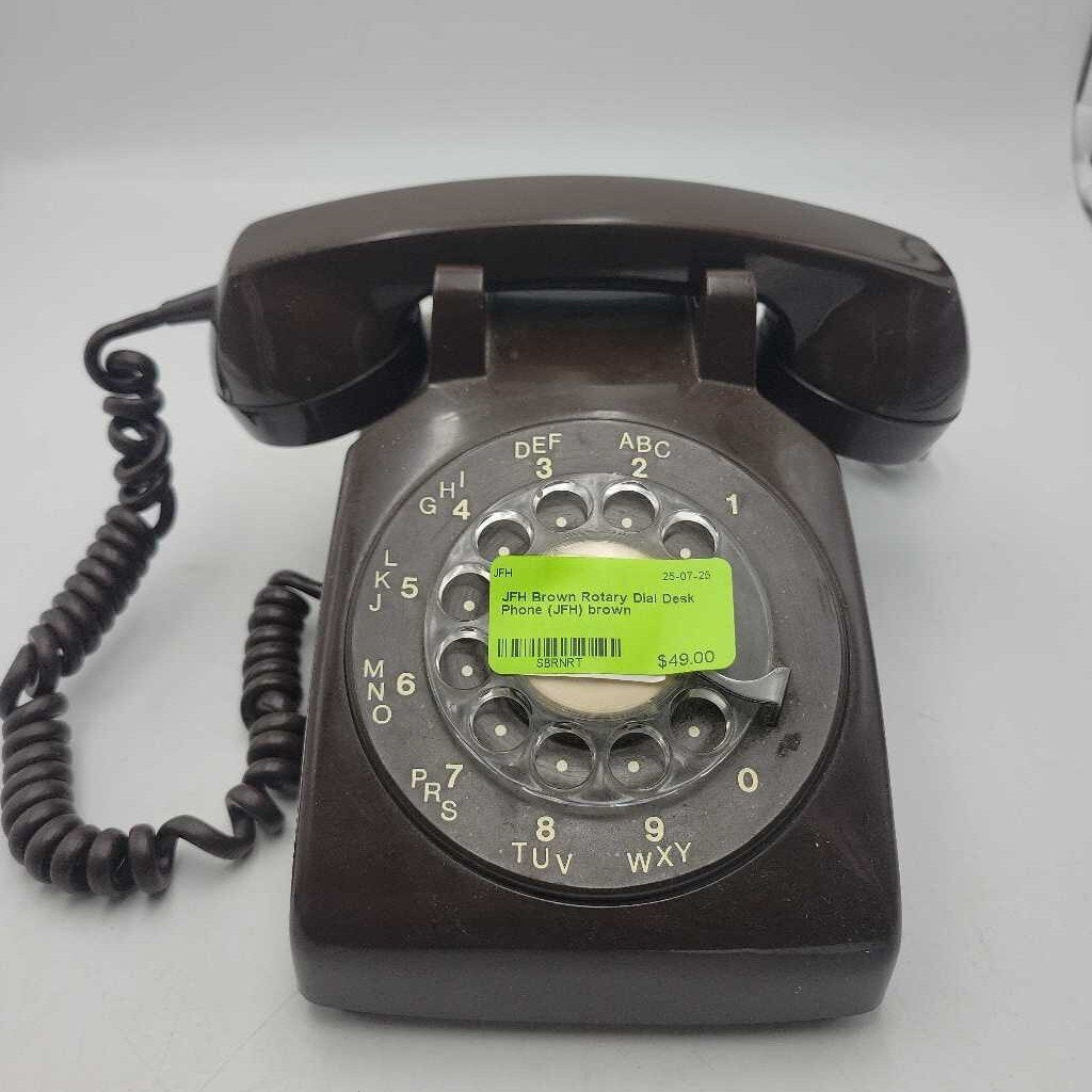 Brown Rotary Dial Desk Phone (JFH)