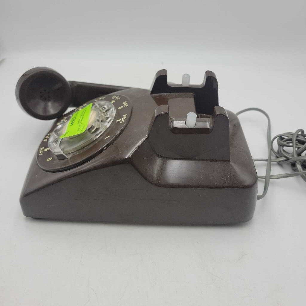 Brown Rotary Dial Desk Phone (JFH)