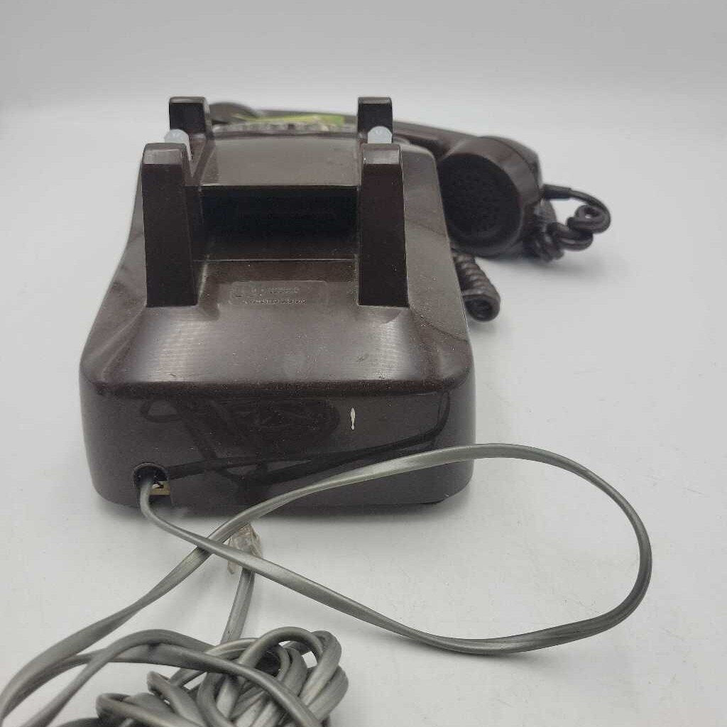 Brown Rotary Dial Desk Phone (JFH)